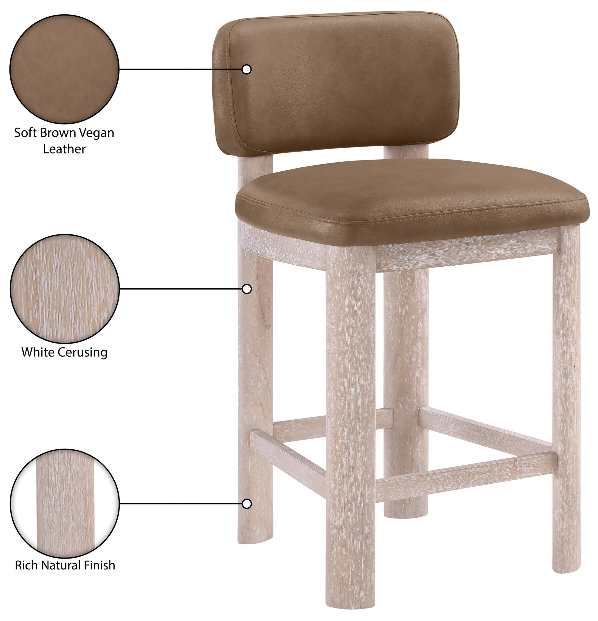 Paloma - Faux Leather Upholstered Counter Stool (Set of 2)