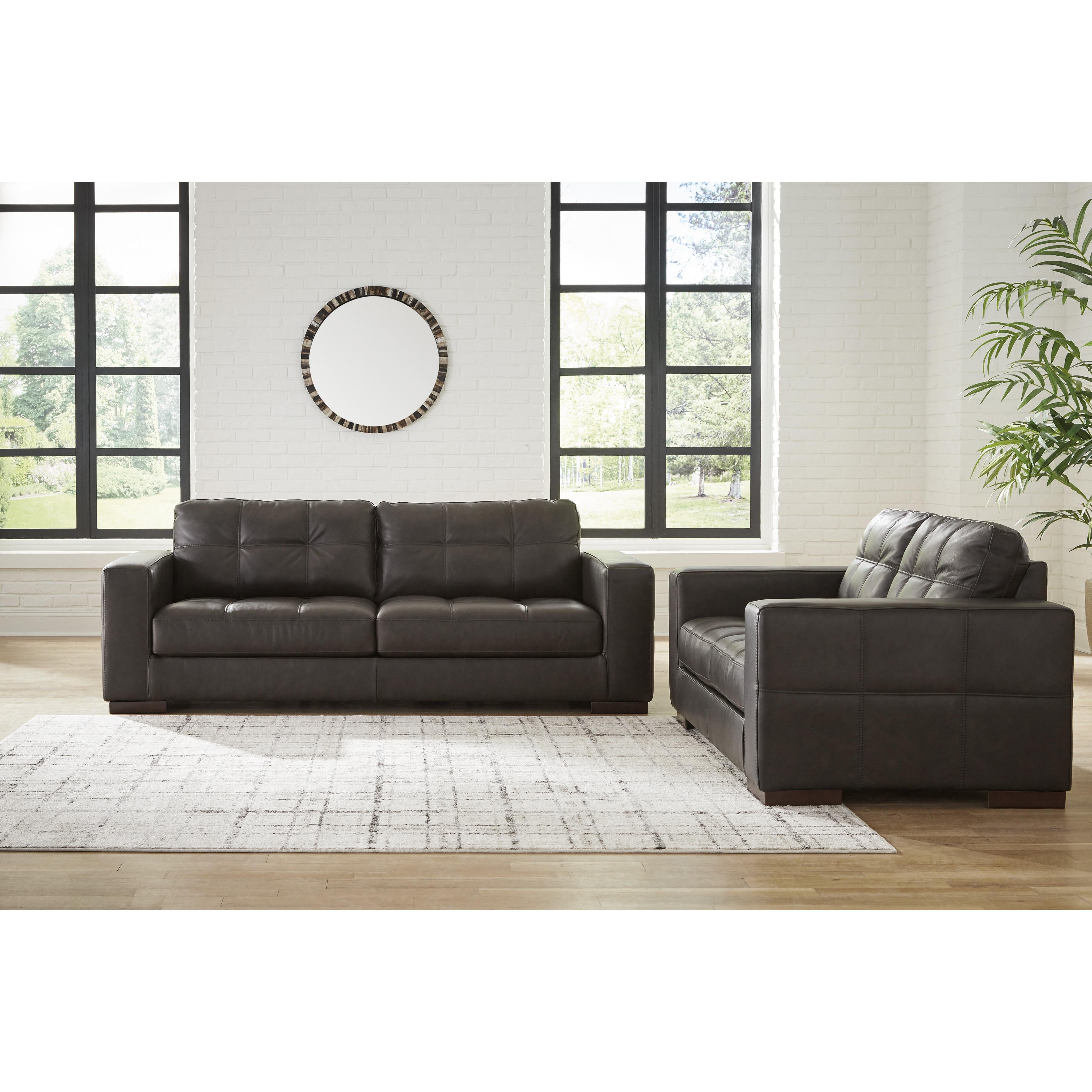 Signature Design by Ashley Luigi Stationary Leather Match Loveseat 5650635 IMAGE 6