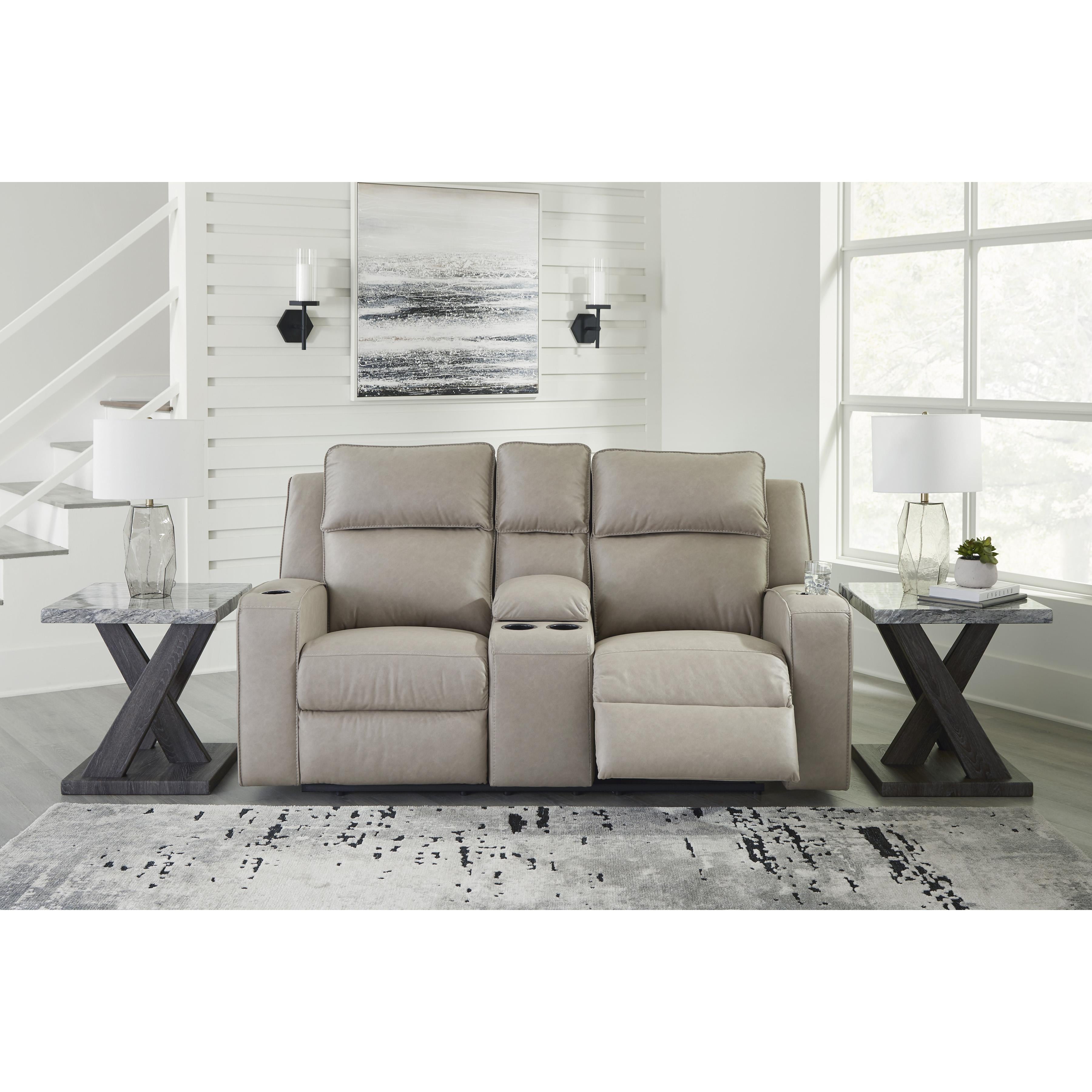 Signature Design by Ashley Lavenhorne Reclining Leather Look Loveseat with Console 6330794 IMAGE 6