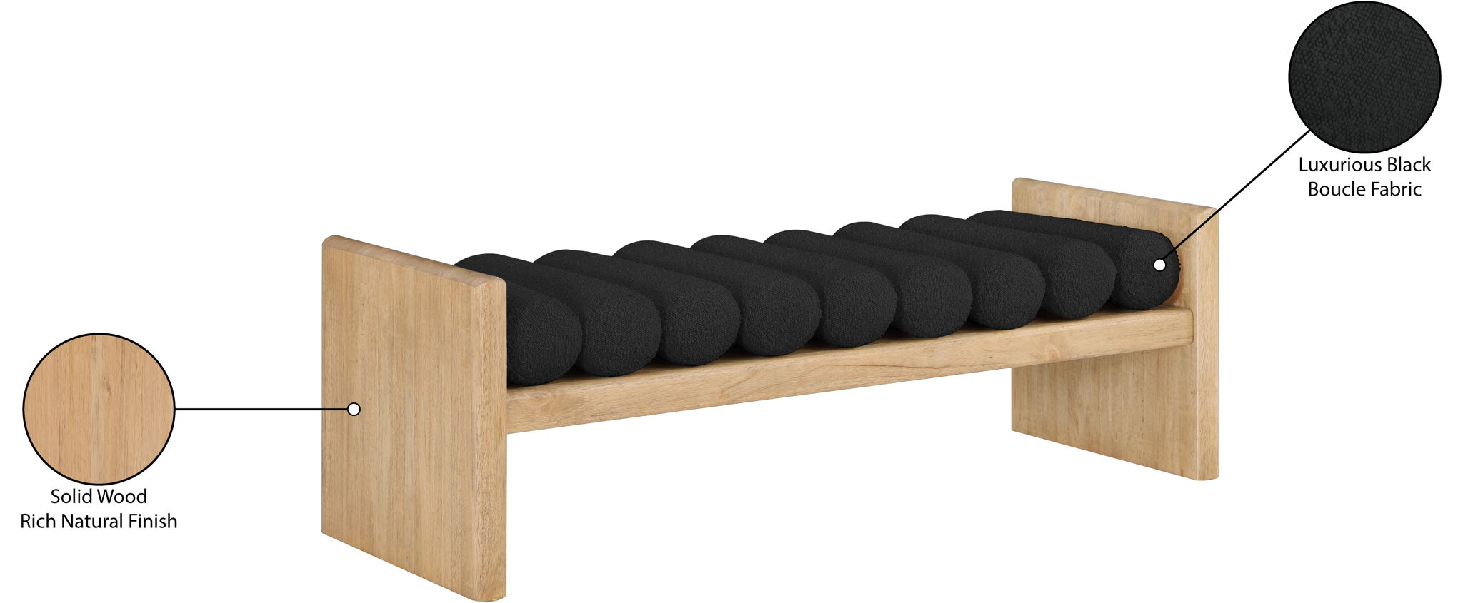 Waverly - Bench With Natural Frame