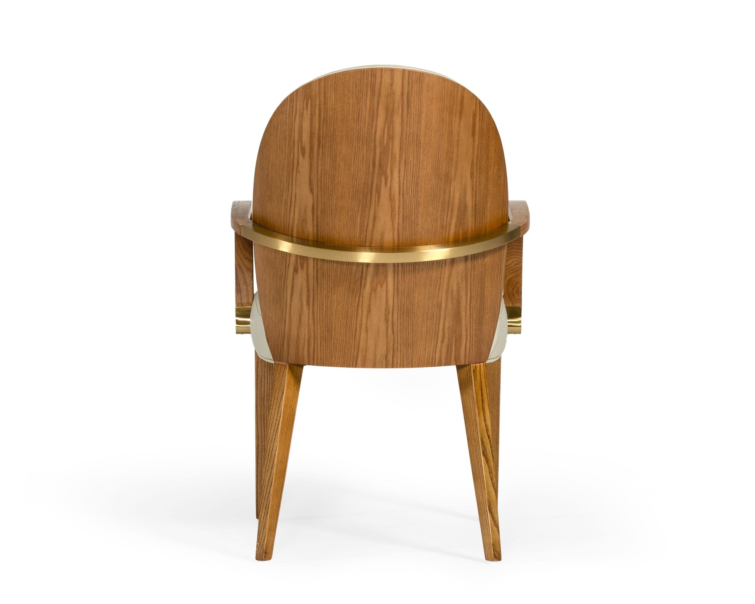 Modrest Rexford Modern Taupe & Walnut Dining Armchair