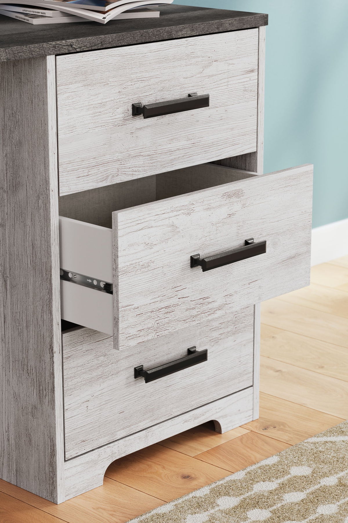 Shawburn - Home Office Desk - White / Dark Charcoal Gray