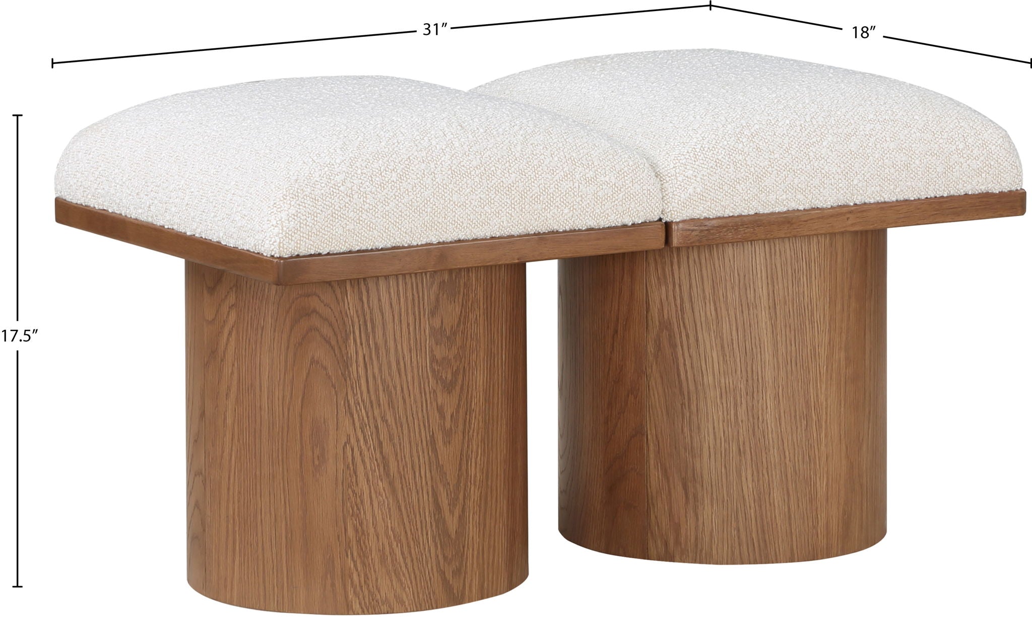 Pavilion - 2 Piece Modular Bench With Brown Base