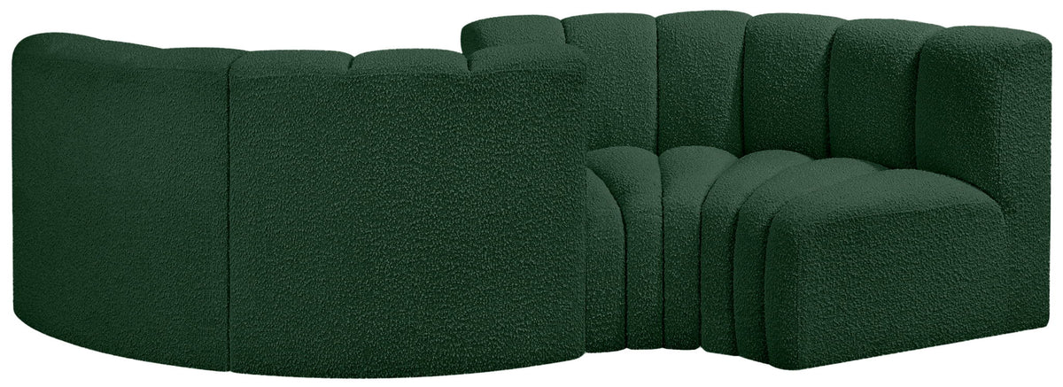 Arc - Boucle Fabric 4 Piece Curved Modular Sofa