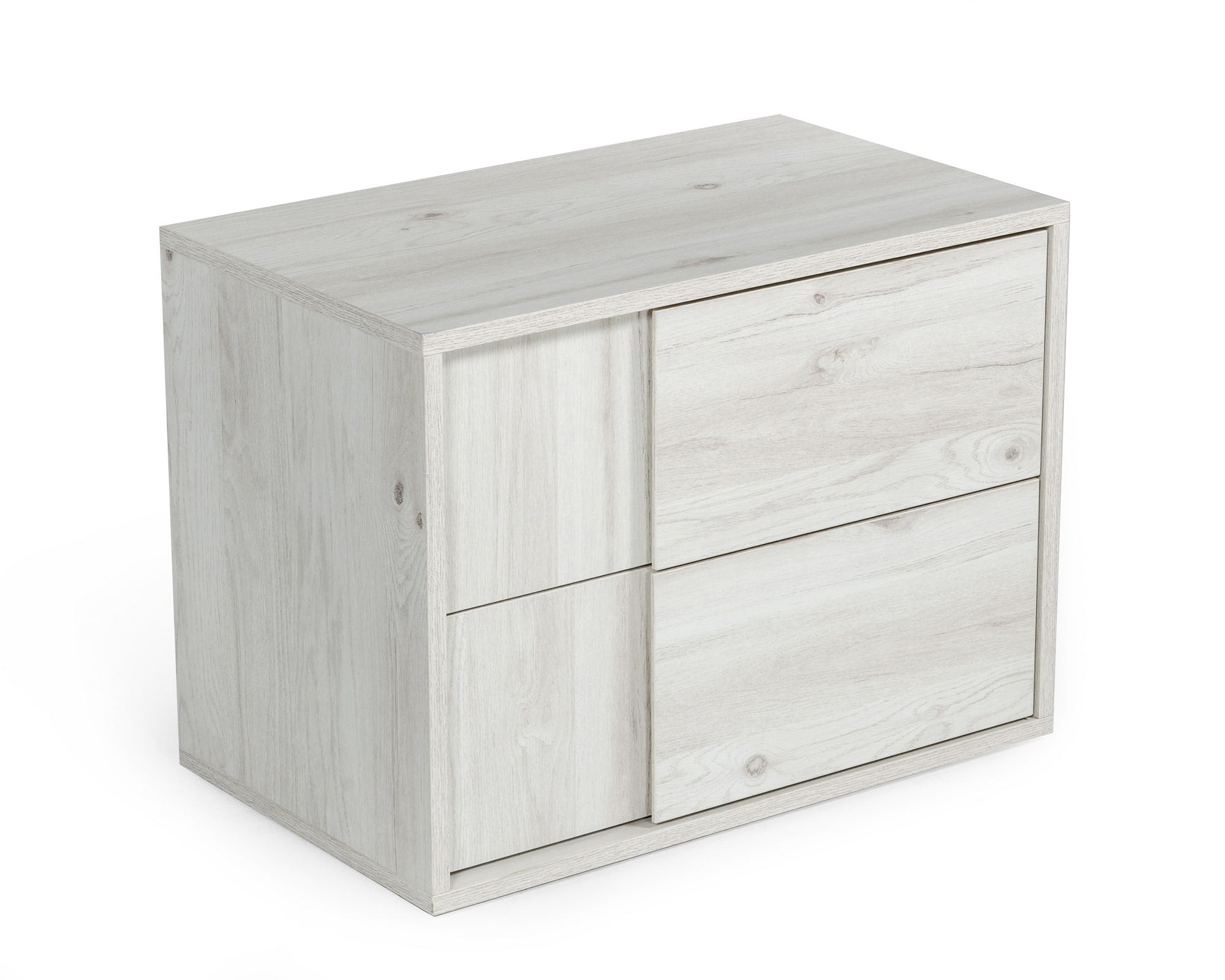 Nova Domus Asus - Italian Modern White Washed Oak Nightstand