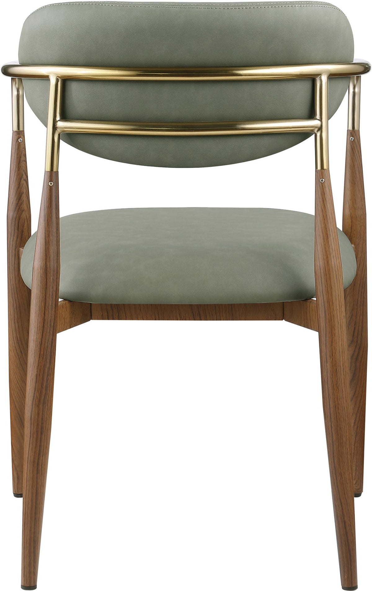 Ronda - Vegan Leather Upholstered Dining Arm Chair - Walnut Legs