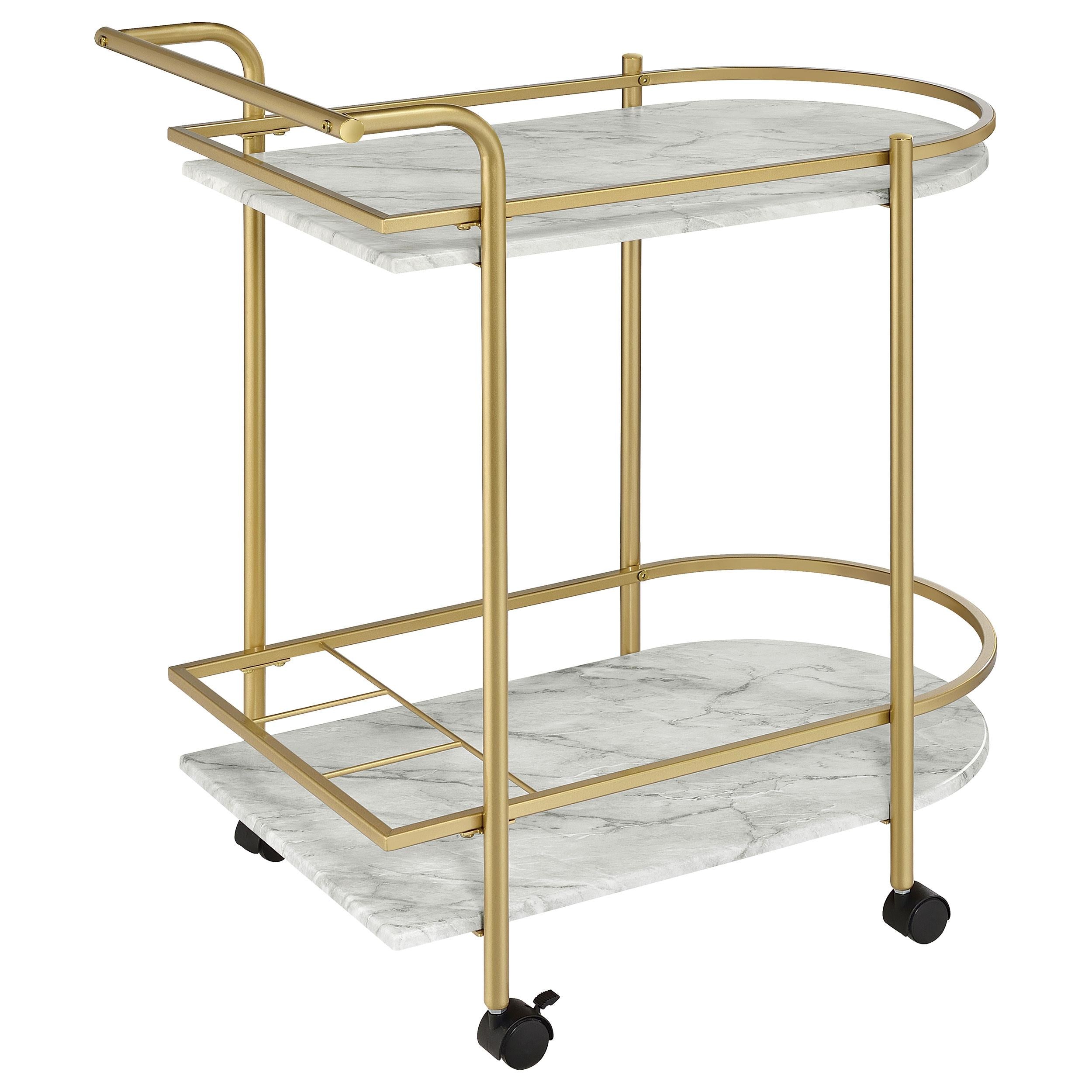 Coaster Furniture Desiree 181377 Rack Bar Cart with Casters - Gold IMAGE 7
