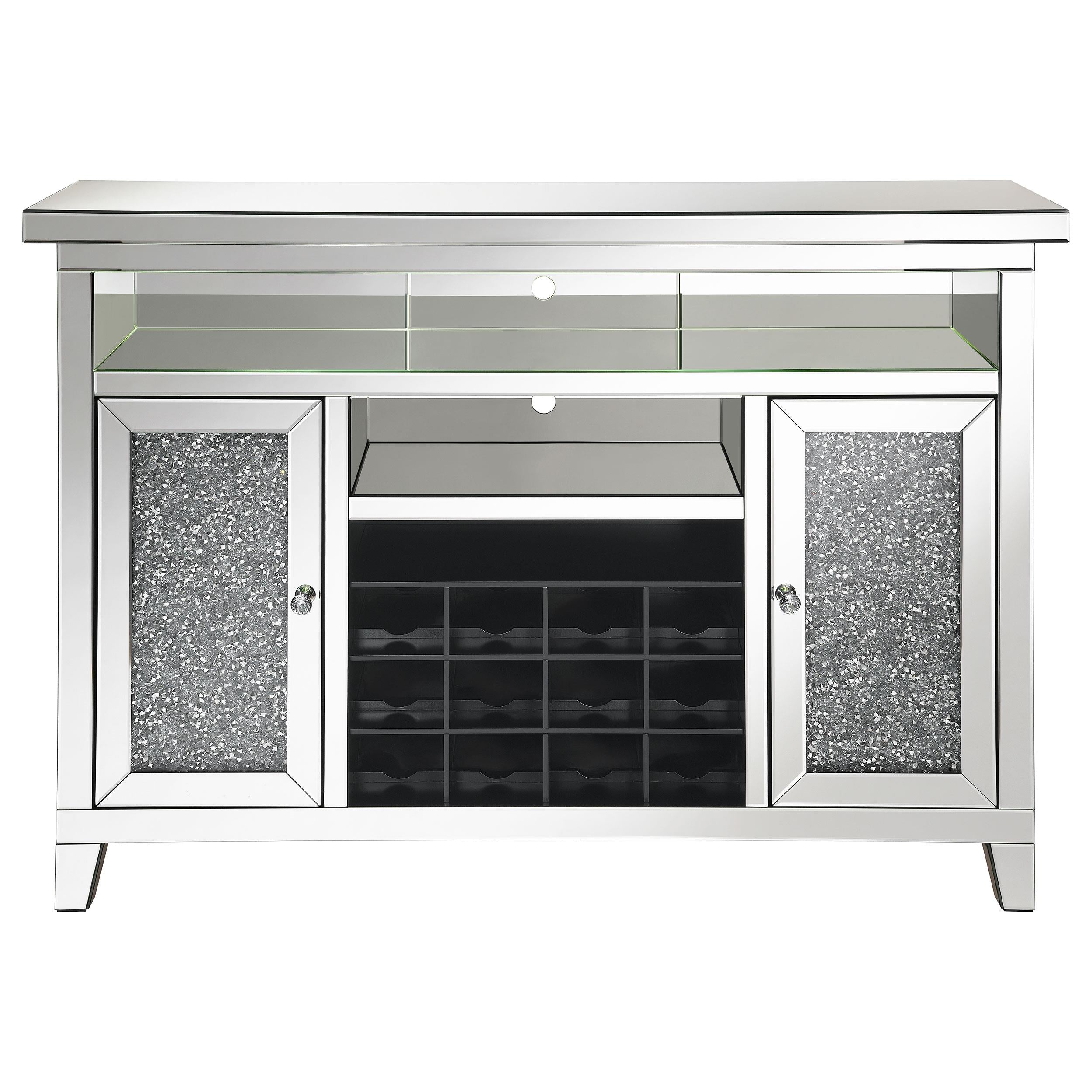 Coaster Furniture Melinda 183627 2-Door Wine Cabinet With Lighting Mirror IMAGE 3