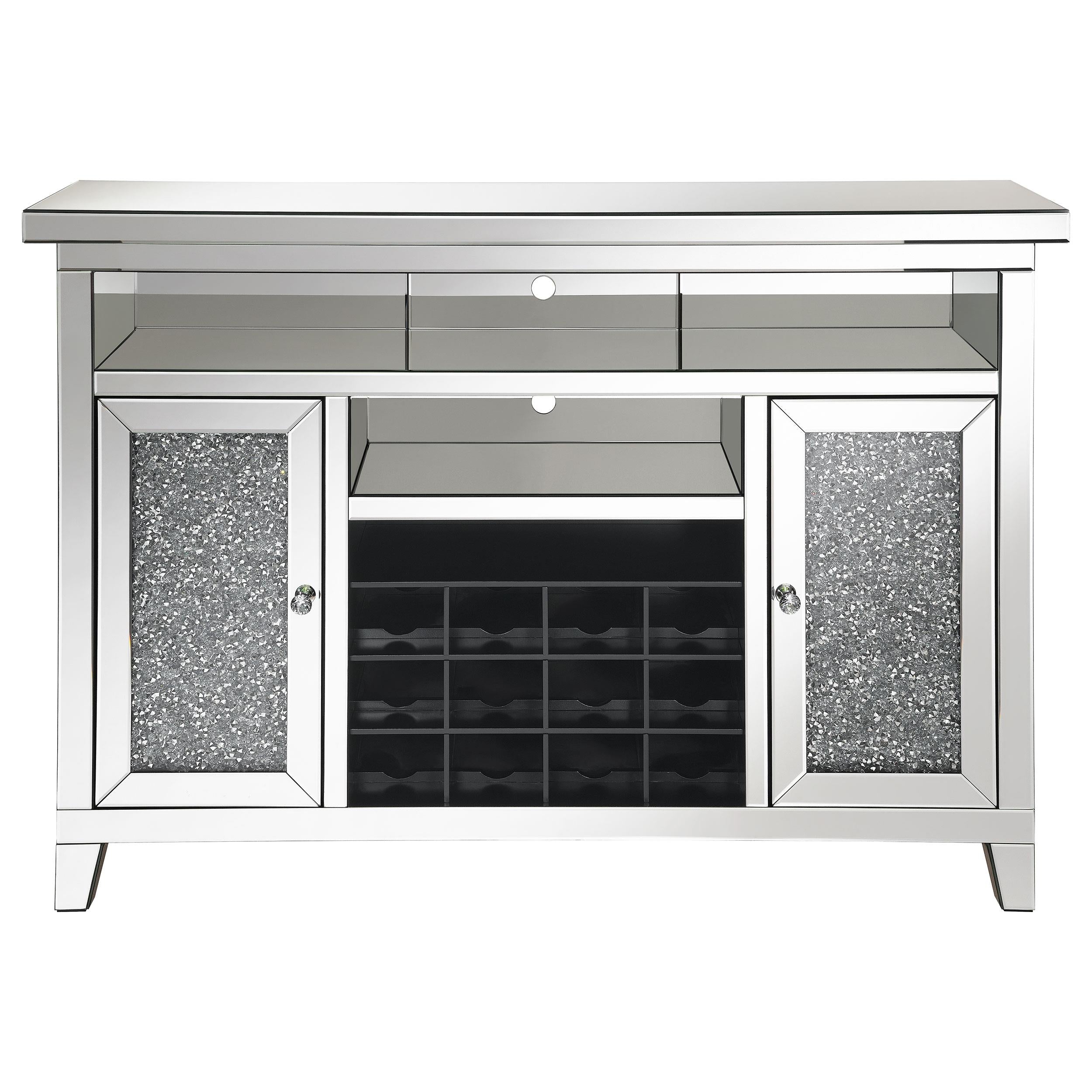 Coaster Furniture Melinda 183627 2-Door Wine Cabinet With Lighting Mirror IMAGE 4