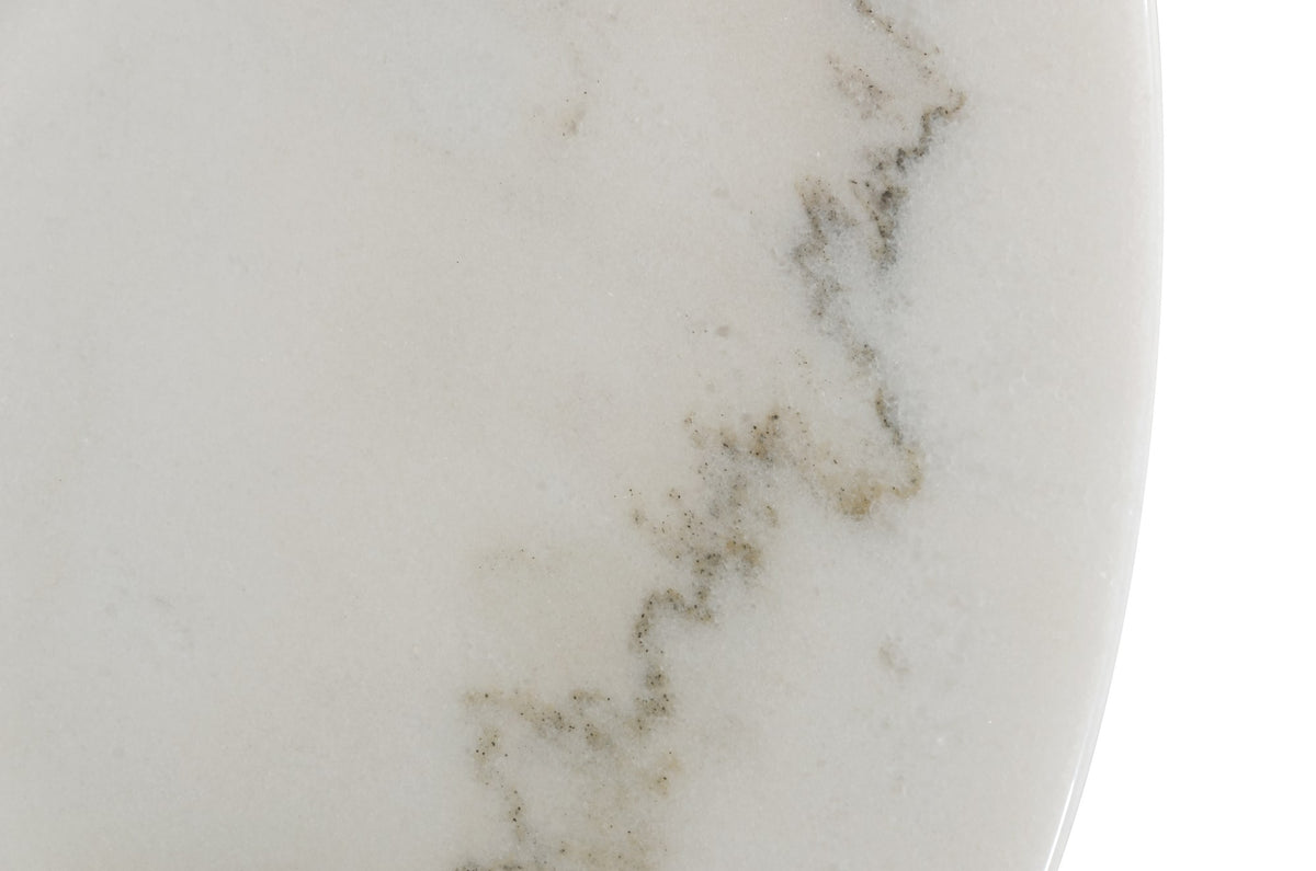 Fairway - Glam White Marble and Brushed Gold End Table