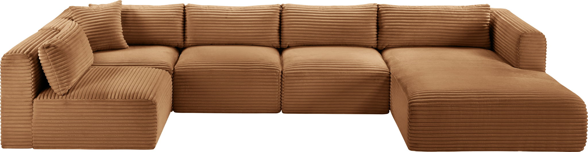 Shaggy - Fabric 5 Piece Modular U-Shaped Sectional
