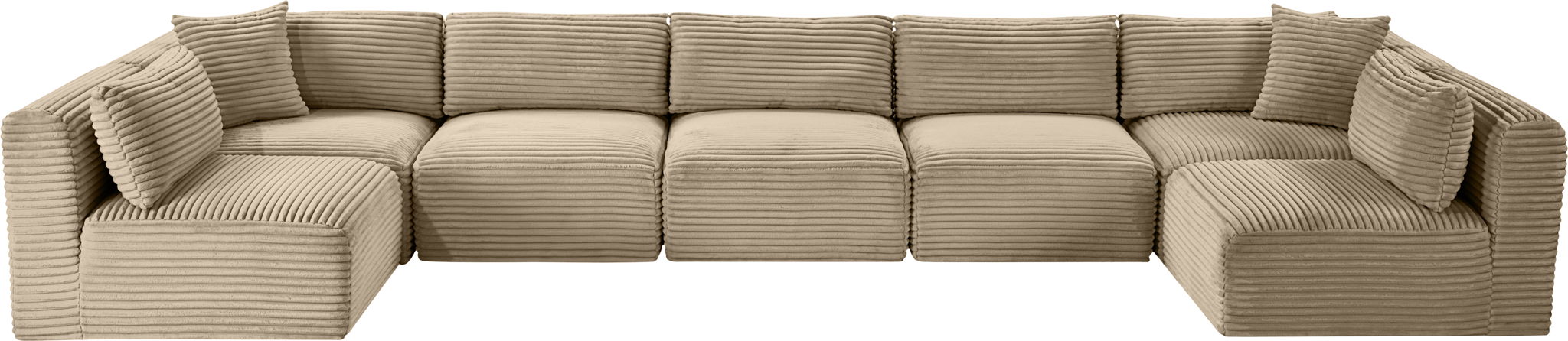 Shaggy - Fabric 7 Piece Modular U-Shaped Armless Sectional