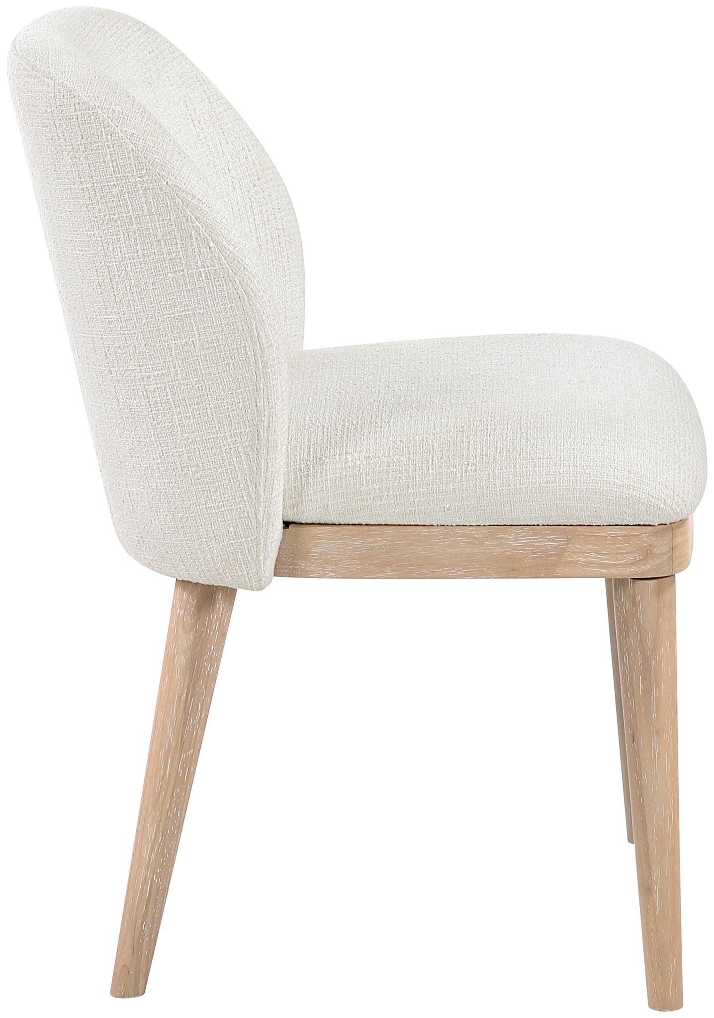 Valeo - Linen Textured Fabric Upholstered Dining Chair (Set of 2) - Painted Natural Base