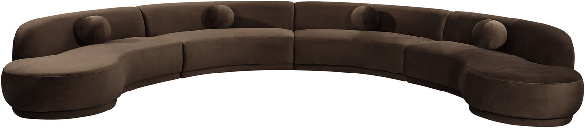Avra - 189" Velvet Performance Fabric Upholstered Sectional