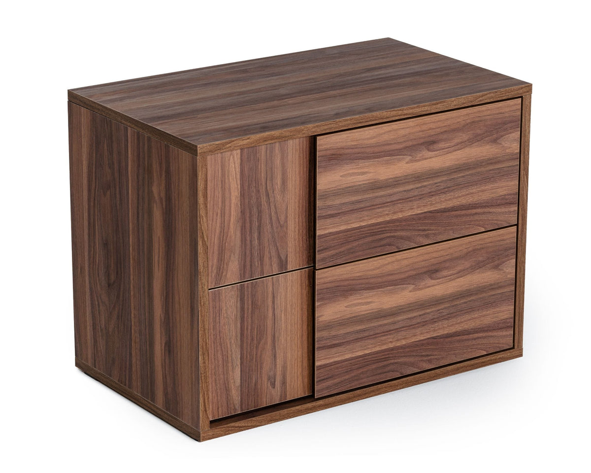 Asus - Italian Modern Walnut Nightstand