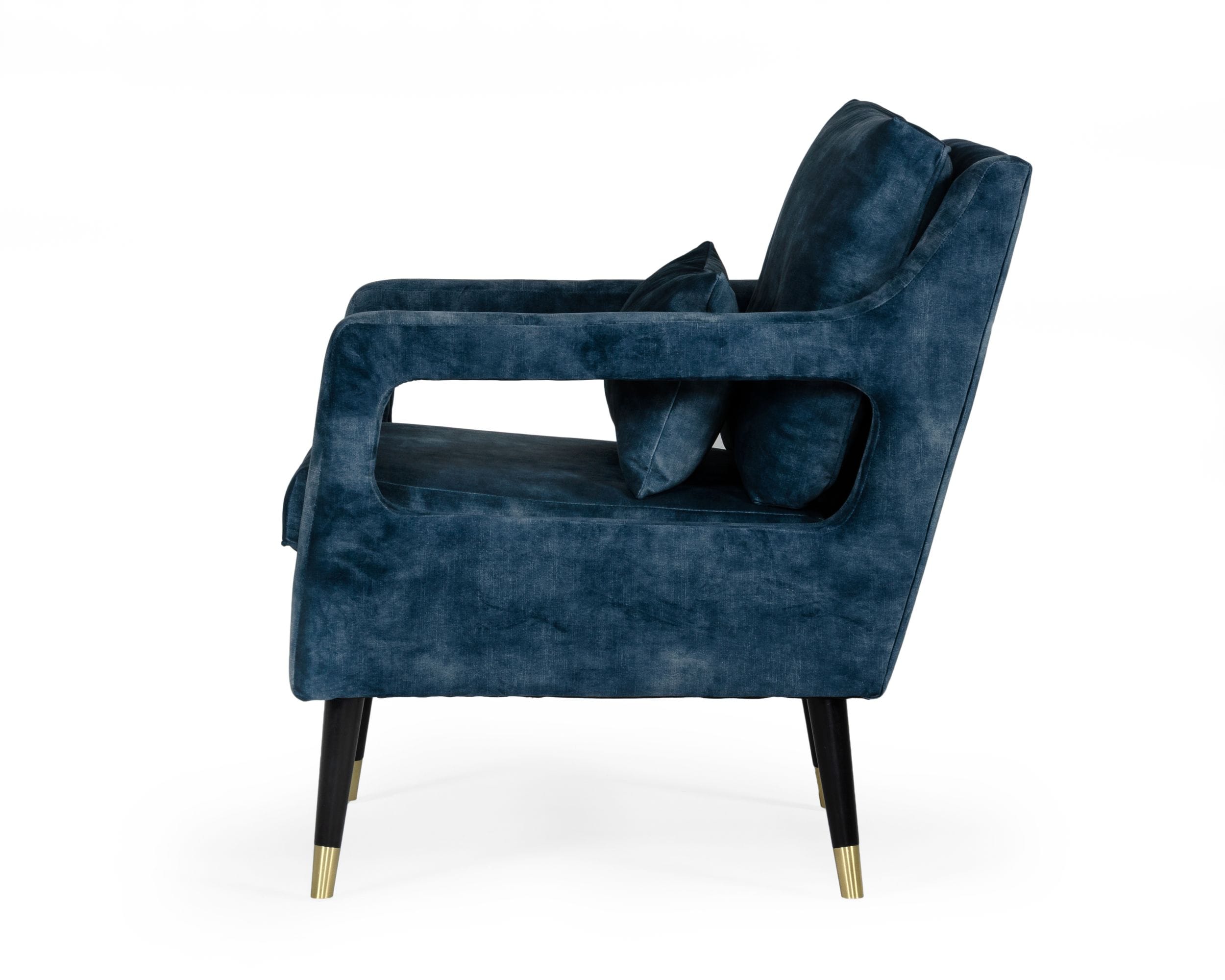 Divani Casa Doherty - Mid-Century Blue Accent Chair