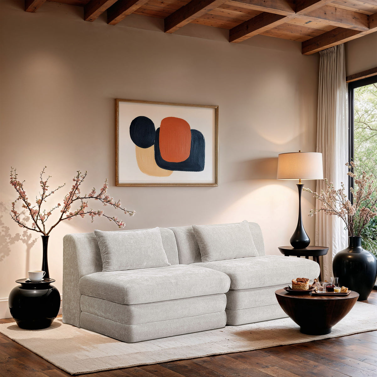 Stellar - 2 Piece 76" Upholstered Modular Armless Loveseat