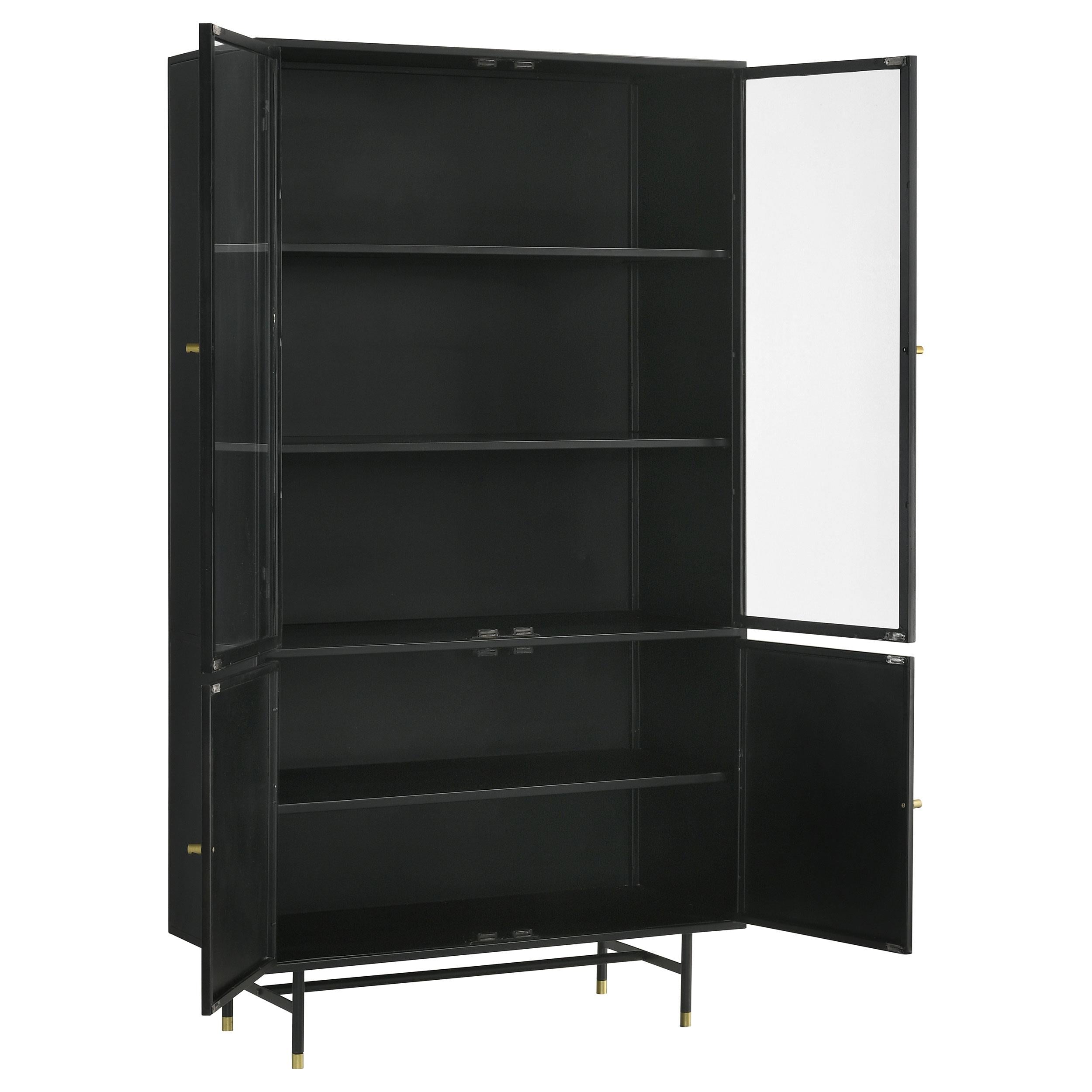 Coaster Furniture Santiago 951134 Rectangular 4-Door Cabinet - Matte Black IMAGE 2