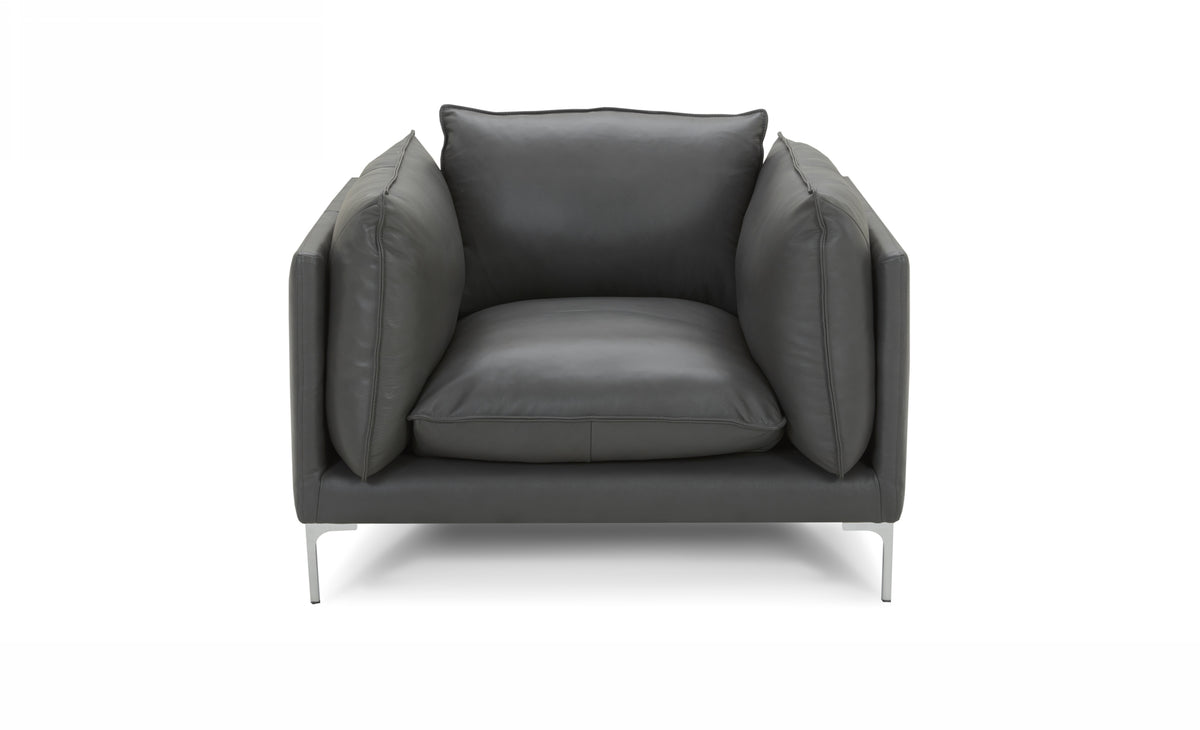 Harvest - Modern Grey Full Leather Chair
