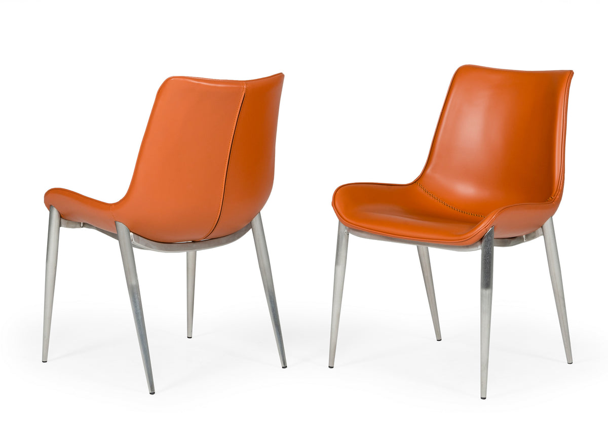 Holt - Modern Cognac Eco-Leather Dining Chair (Set of 2)