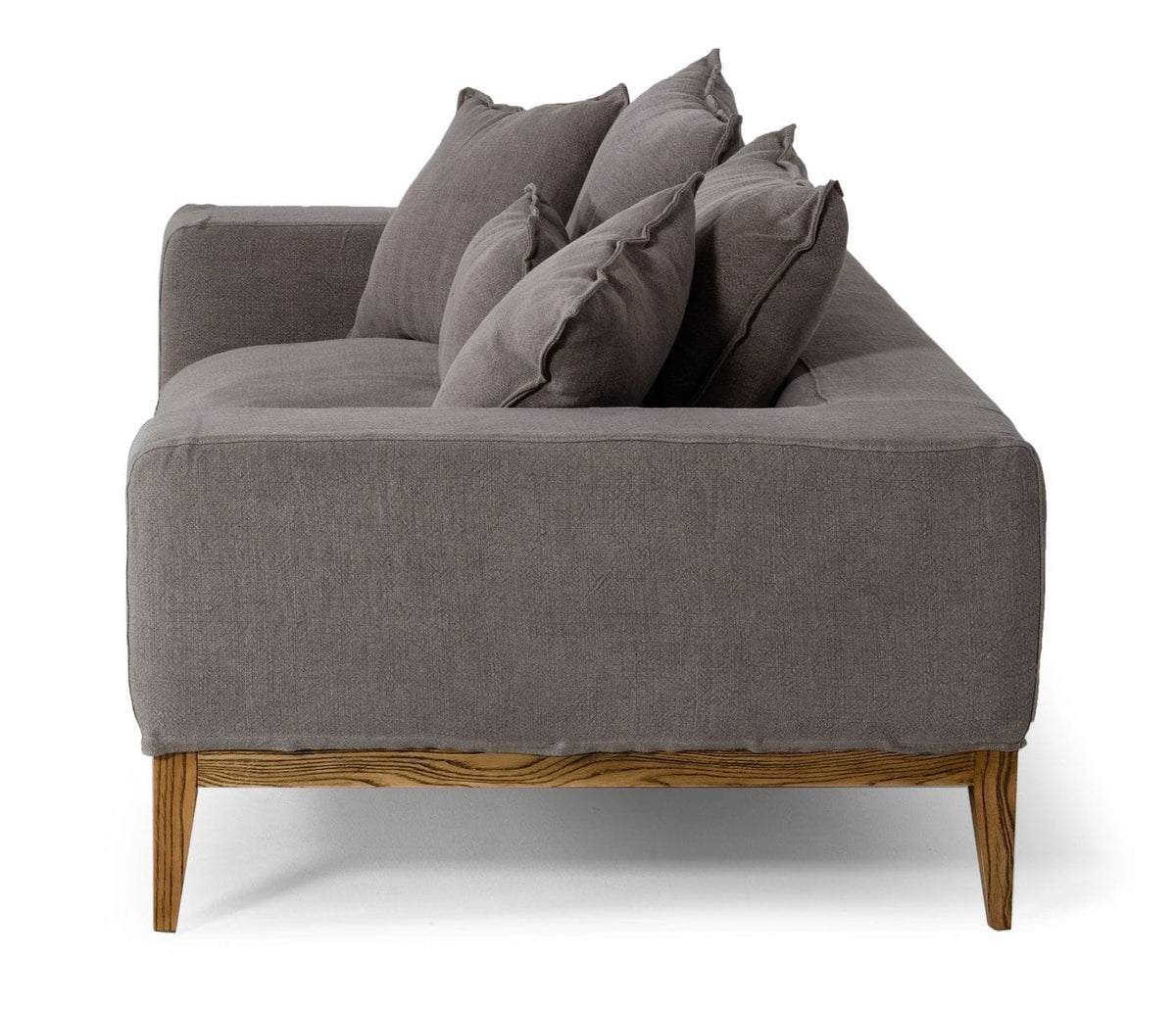 Corina - Modern Grey Linen Loveseat