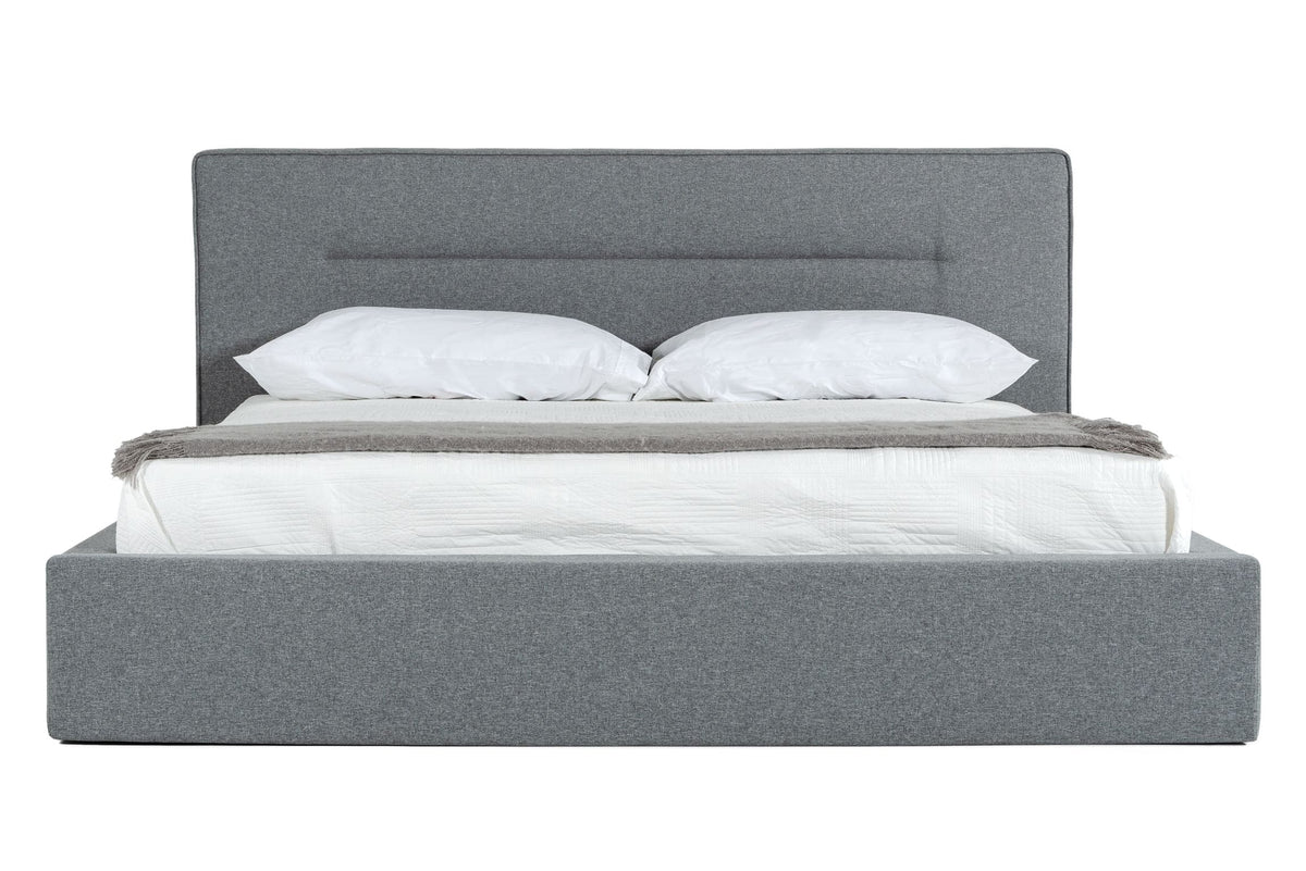 Juliana - Eastern King Italian Modern Dark Grey Upholstered Bed