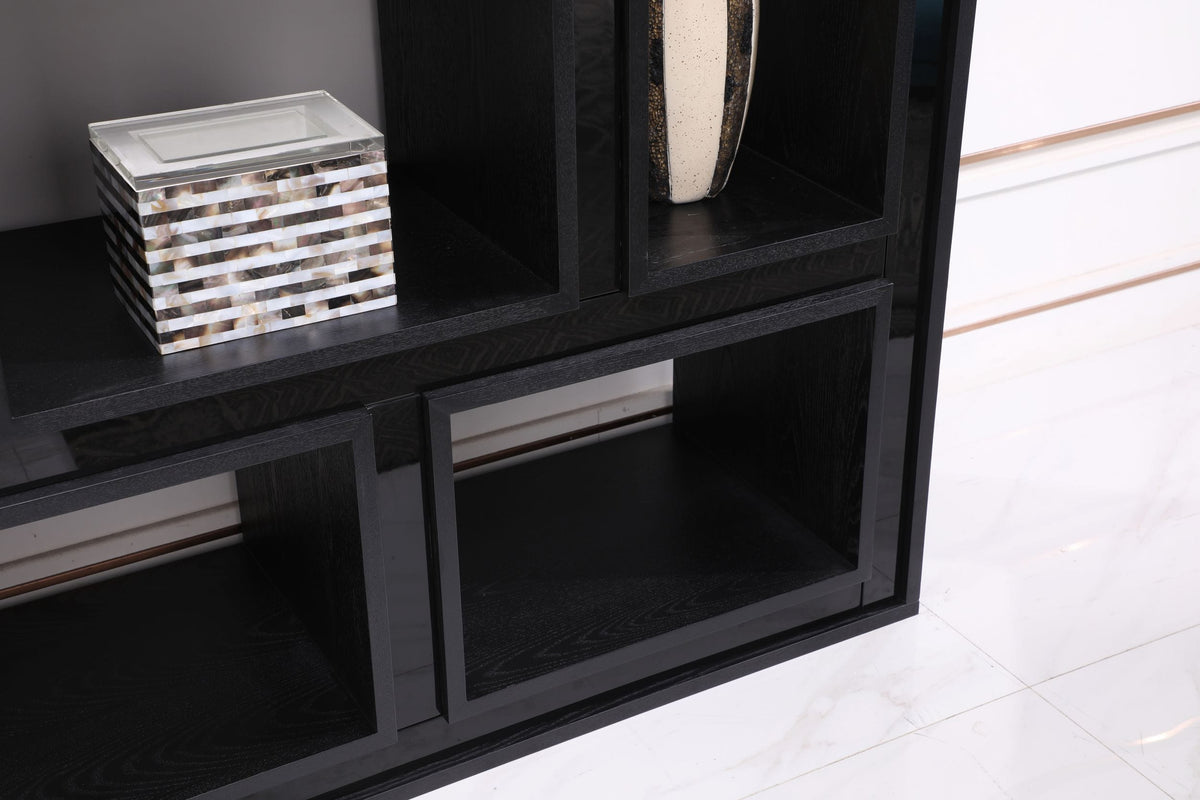 Suffolk - Contemporary Black Ash Bookcase