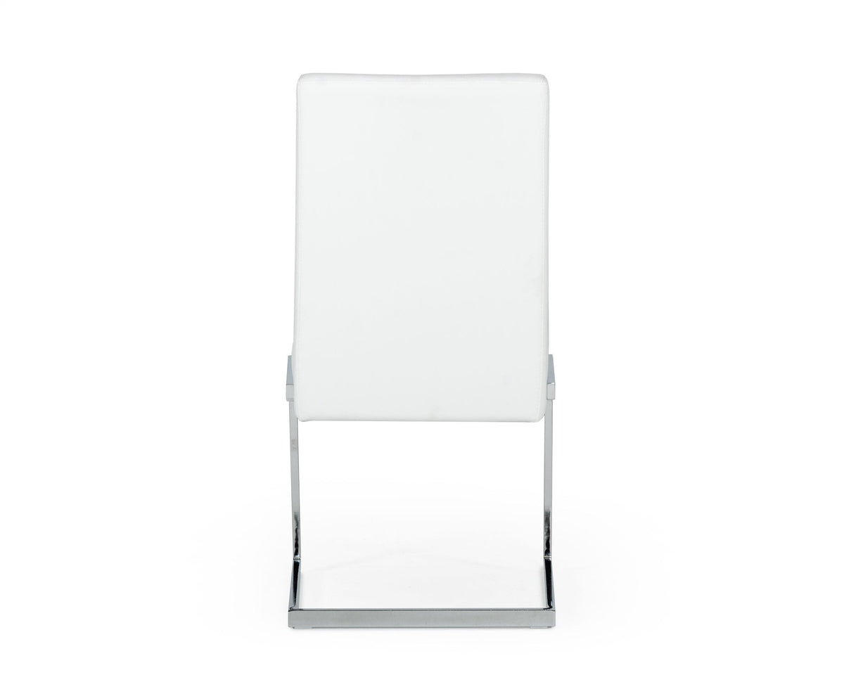 Batavia - Modern White & Stainless Steel Dining Chair (Set of 2)