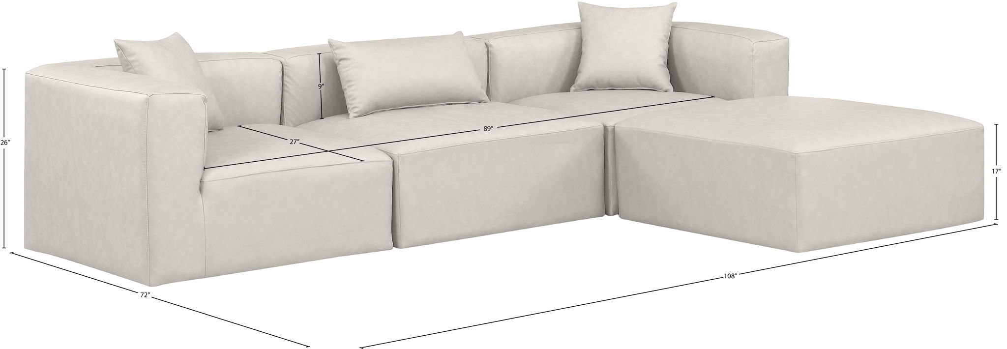 Cube - 4 Piece Modular Sectional With Chaise
