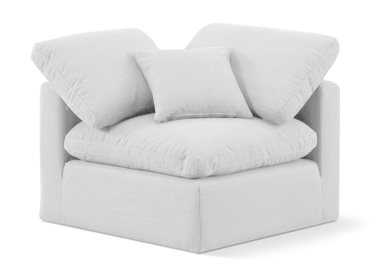Indulge - Linen Corner Chair - White