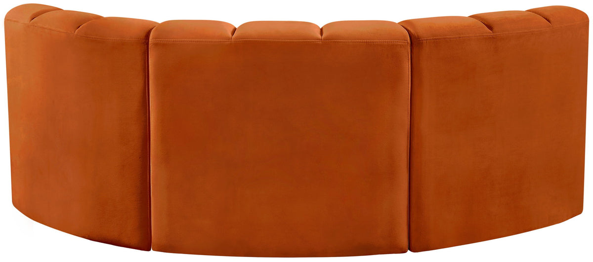 Arc - Velvet 3 Piece Modular U-Shaped Sofa
