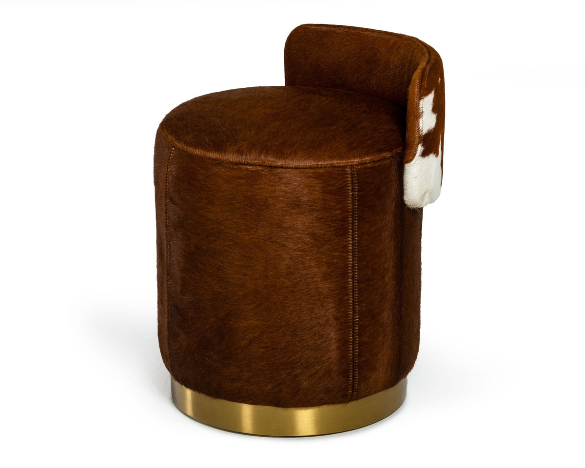 Belvista - Modern Brown Cowhide Ottoman