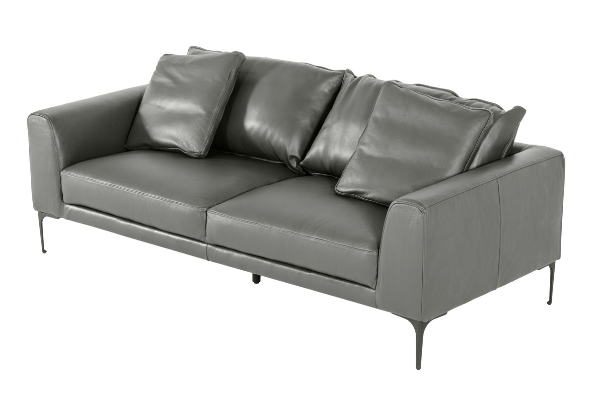Jacoba - Modern Dark Grey Leather Sofa