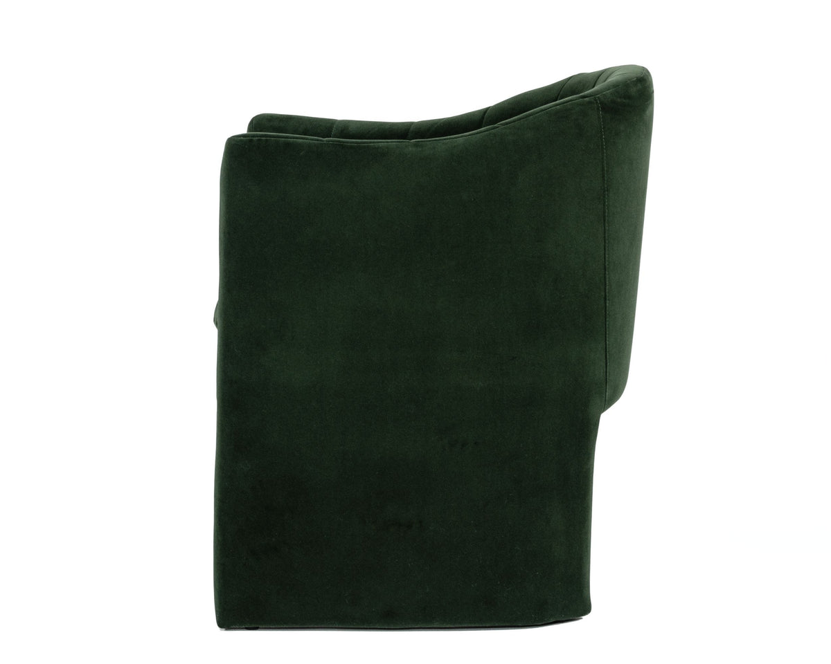 Danube - Modern Jade Green Fabric Dining Chair
