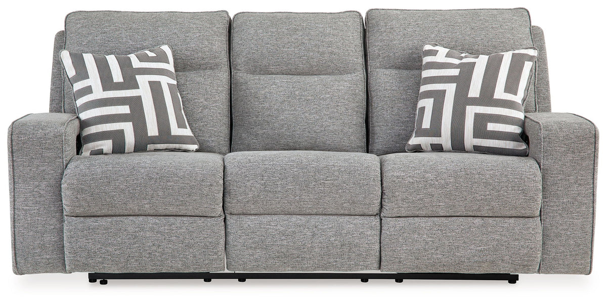 Biscoe - Power Reclining Sofa With Adj Headrest - Pewter