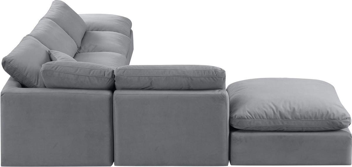 Indulge - Velvet 6 Piece Modular Armless Sectional