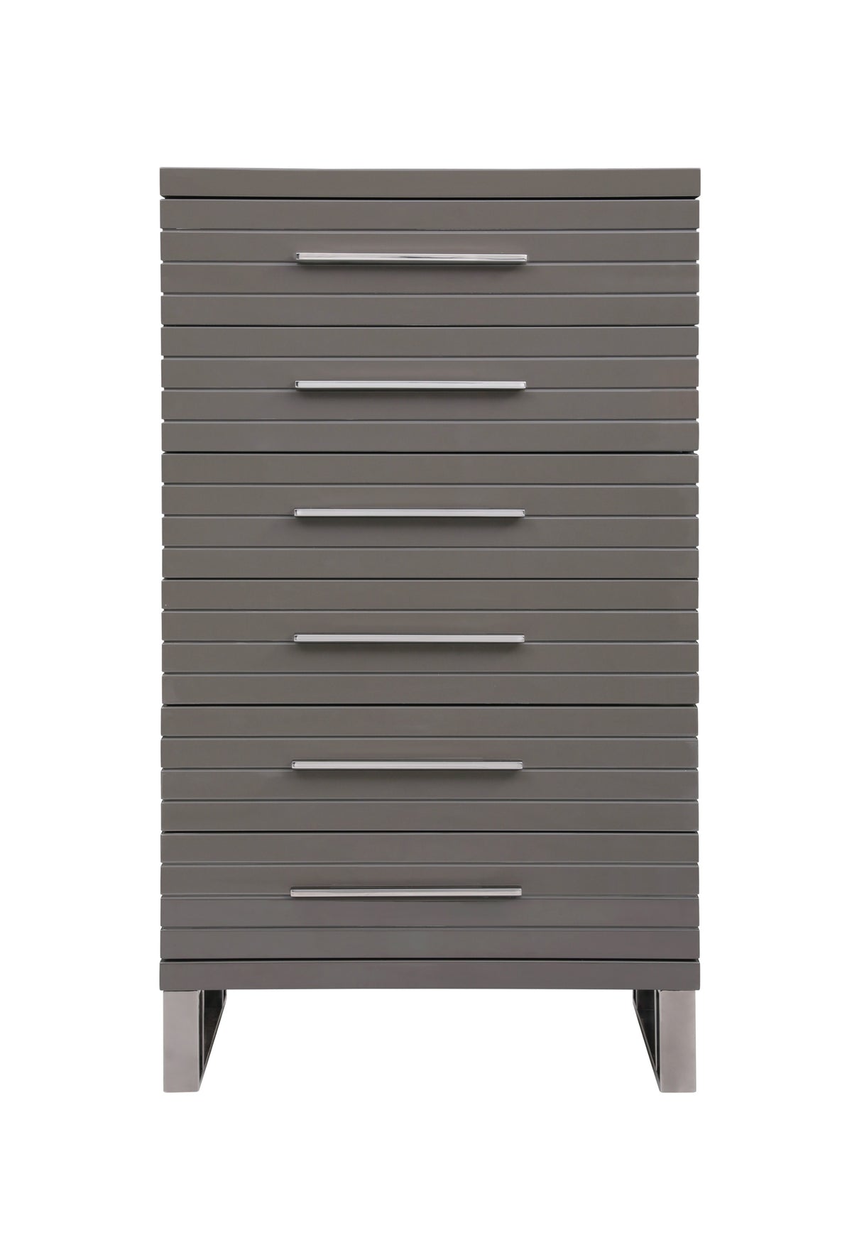 Splendor - Grey High Gloss Slatted Chest