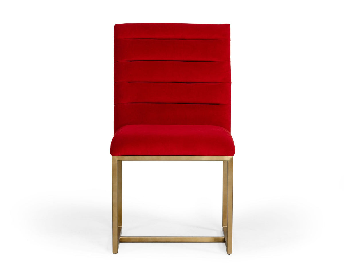 Barker - Modern Bright Orange & Brush Gold Dining Chair (Set of 2)