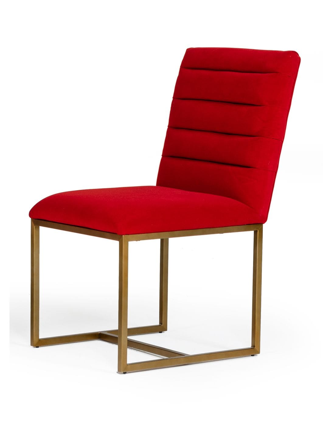 Barker - Modern Bright Orange & Brush Gold Dining Chair (Set of 2)