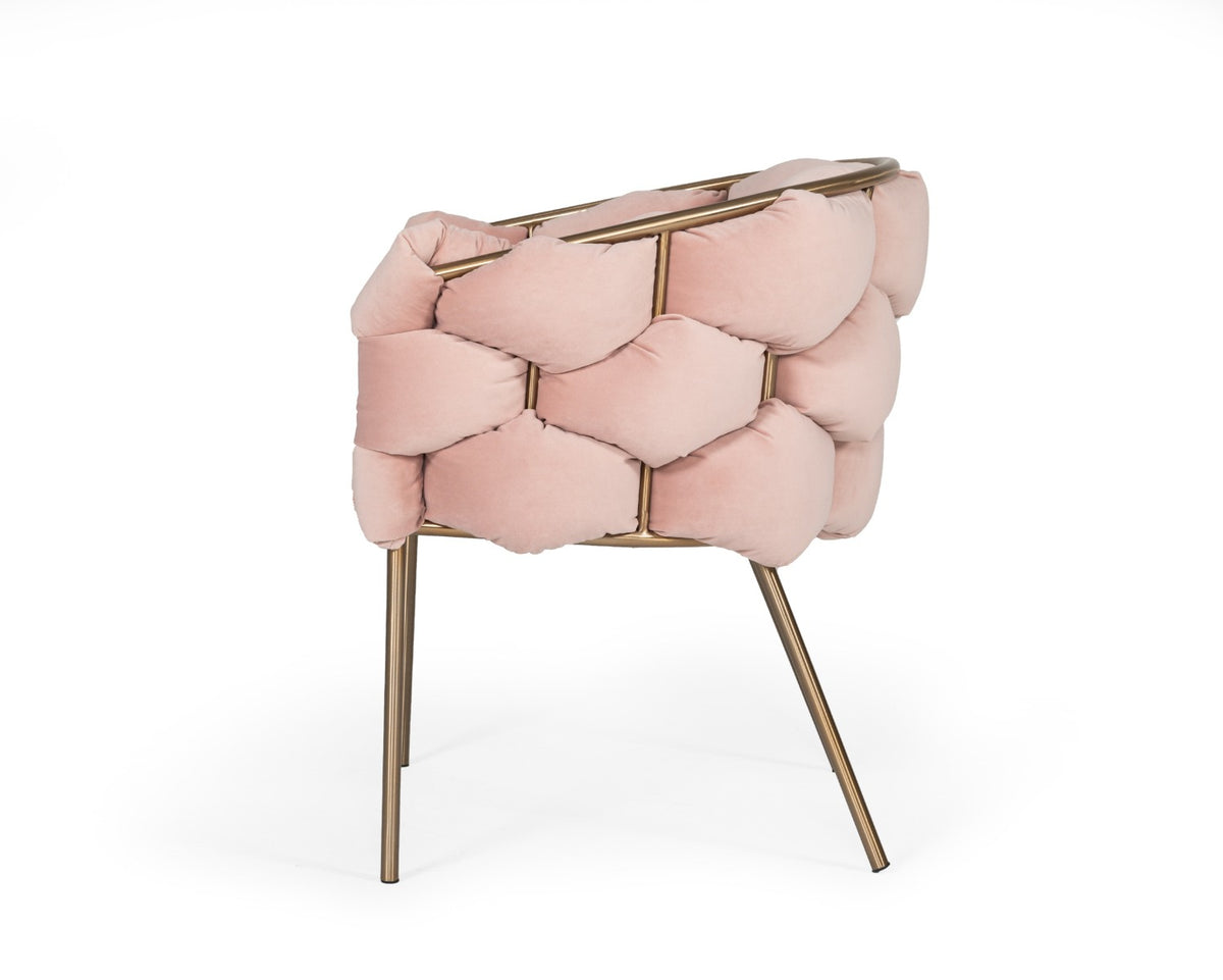 Debra - Modern Pink Fabric Dining Chair