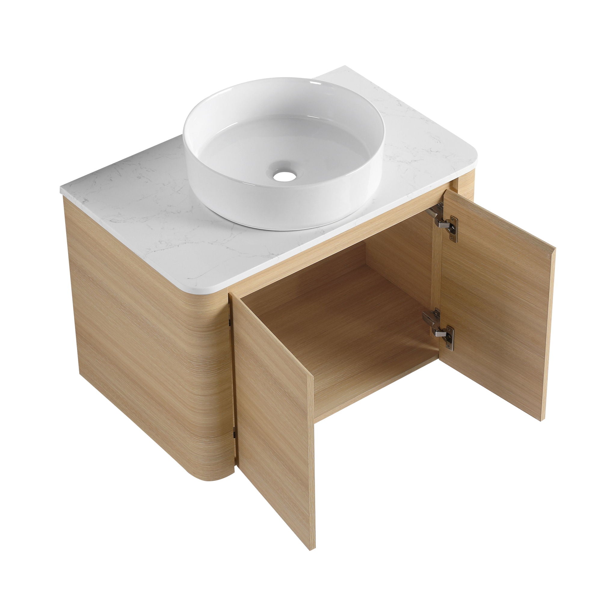Mounted Bathroom Vanity With Art Sink & 2 Soft Close Doors