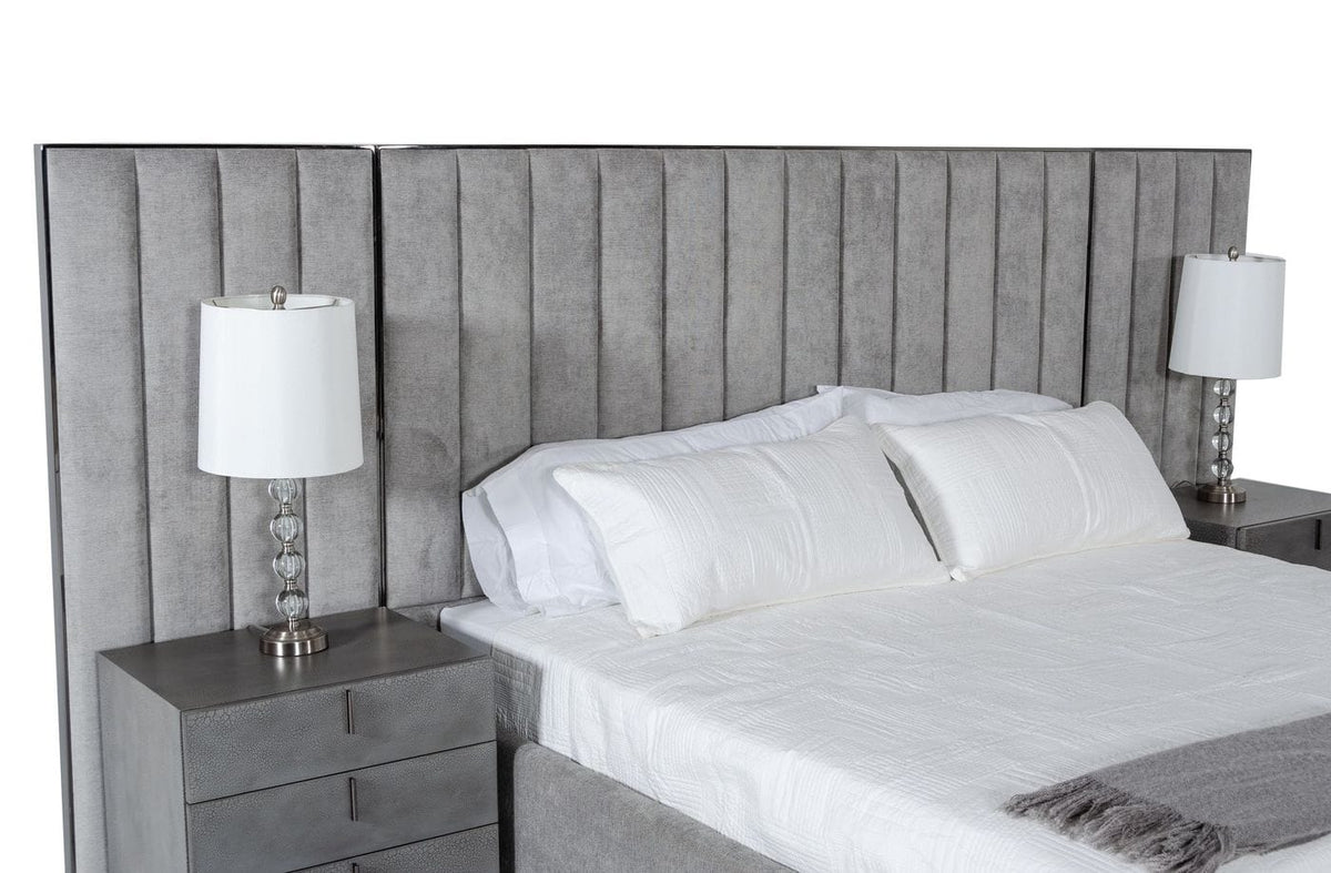 Buckley - Modern Grey & Black Stainless Steel Bed