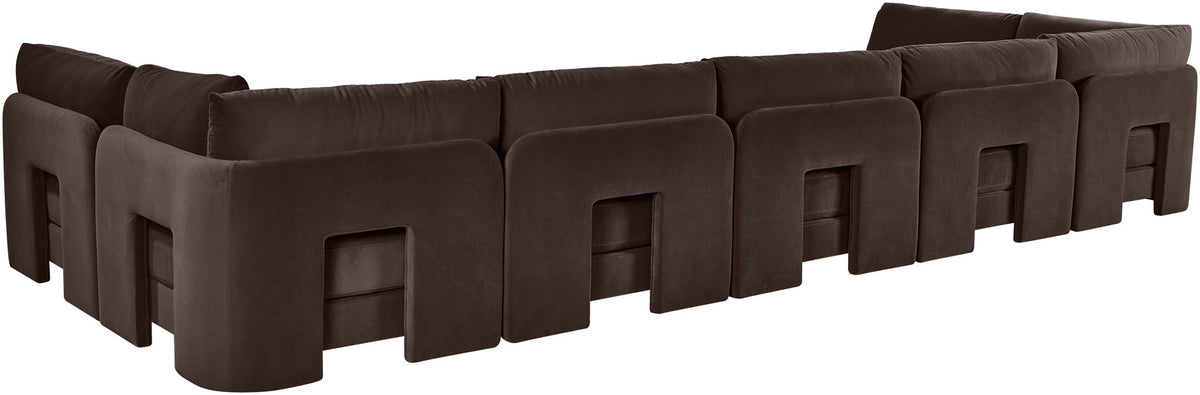 Hammond - Velvet Performance Fabric Upholstered 7 Piece U-Shaped Armless Sectional