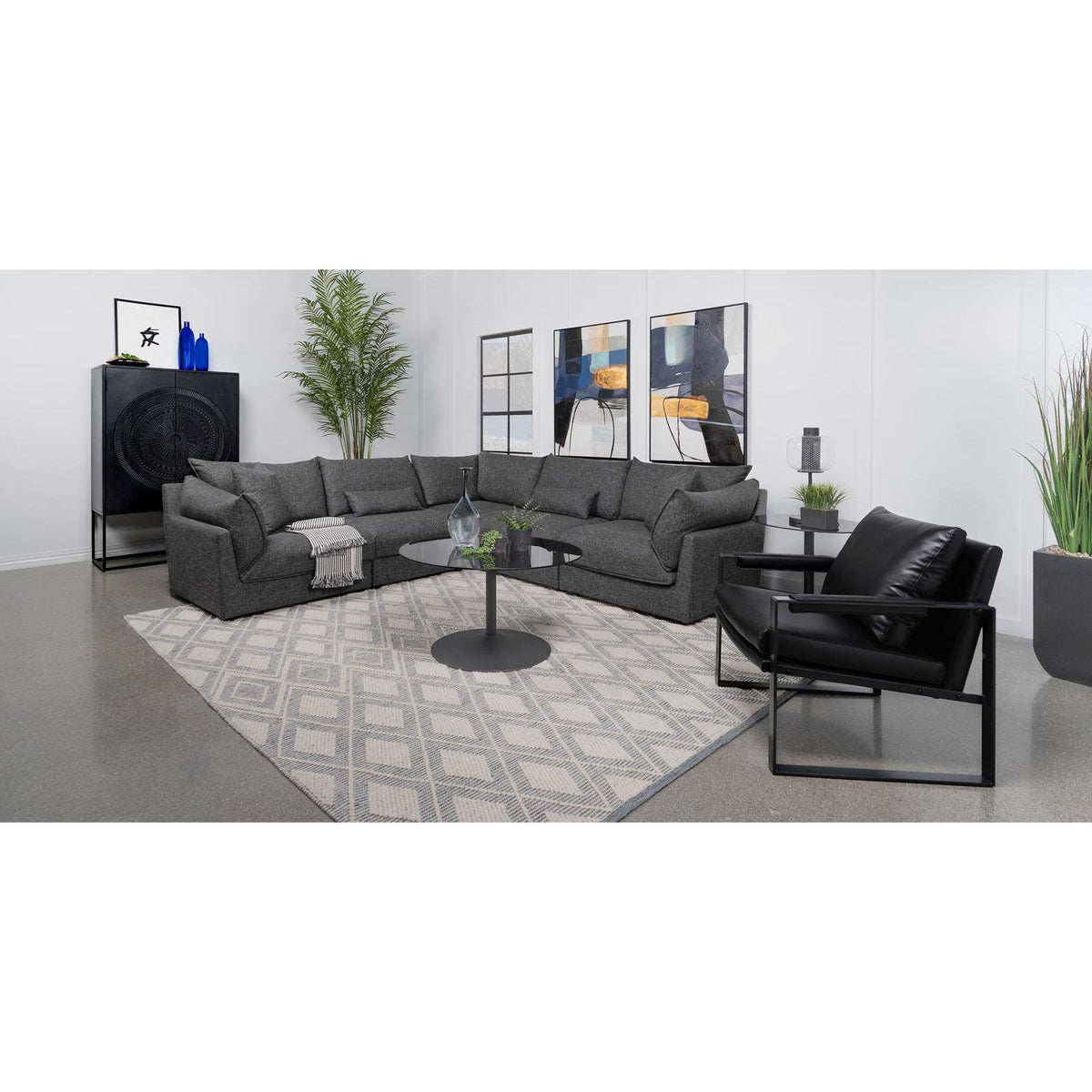 Sasha Fabric 5 pc Sectional 551681-SETA