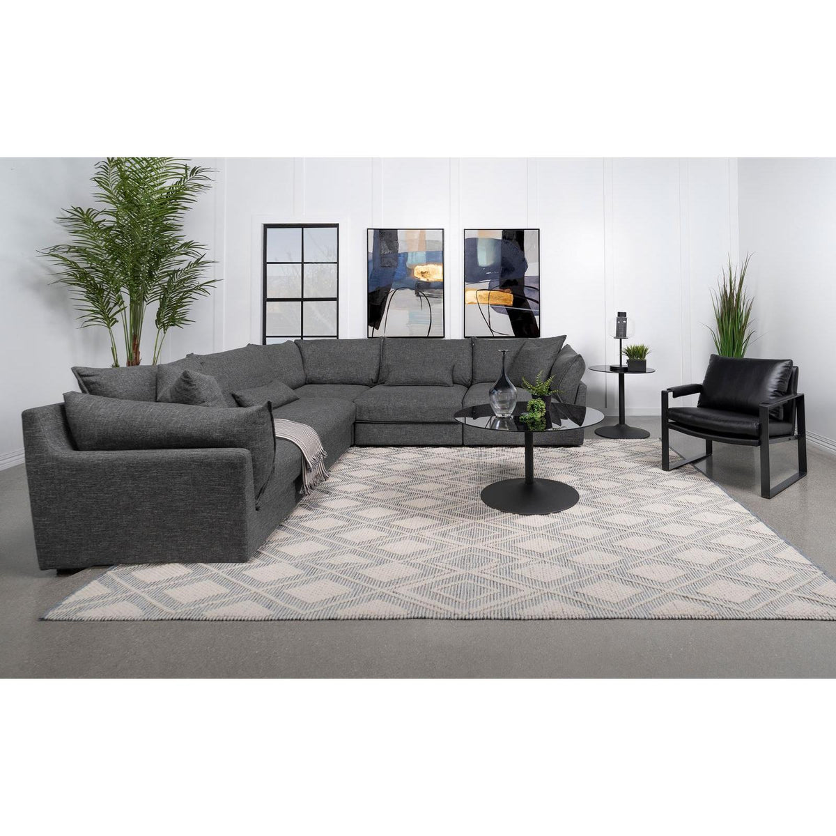 Sasha Fabric 5 pc Sectional 551681-SETA