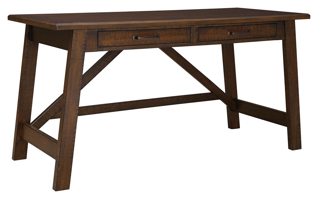 Baldridge - Home Office Large Leg Desk - Rustic Brown