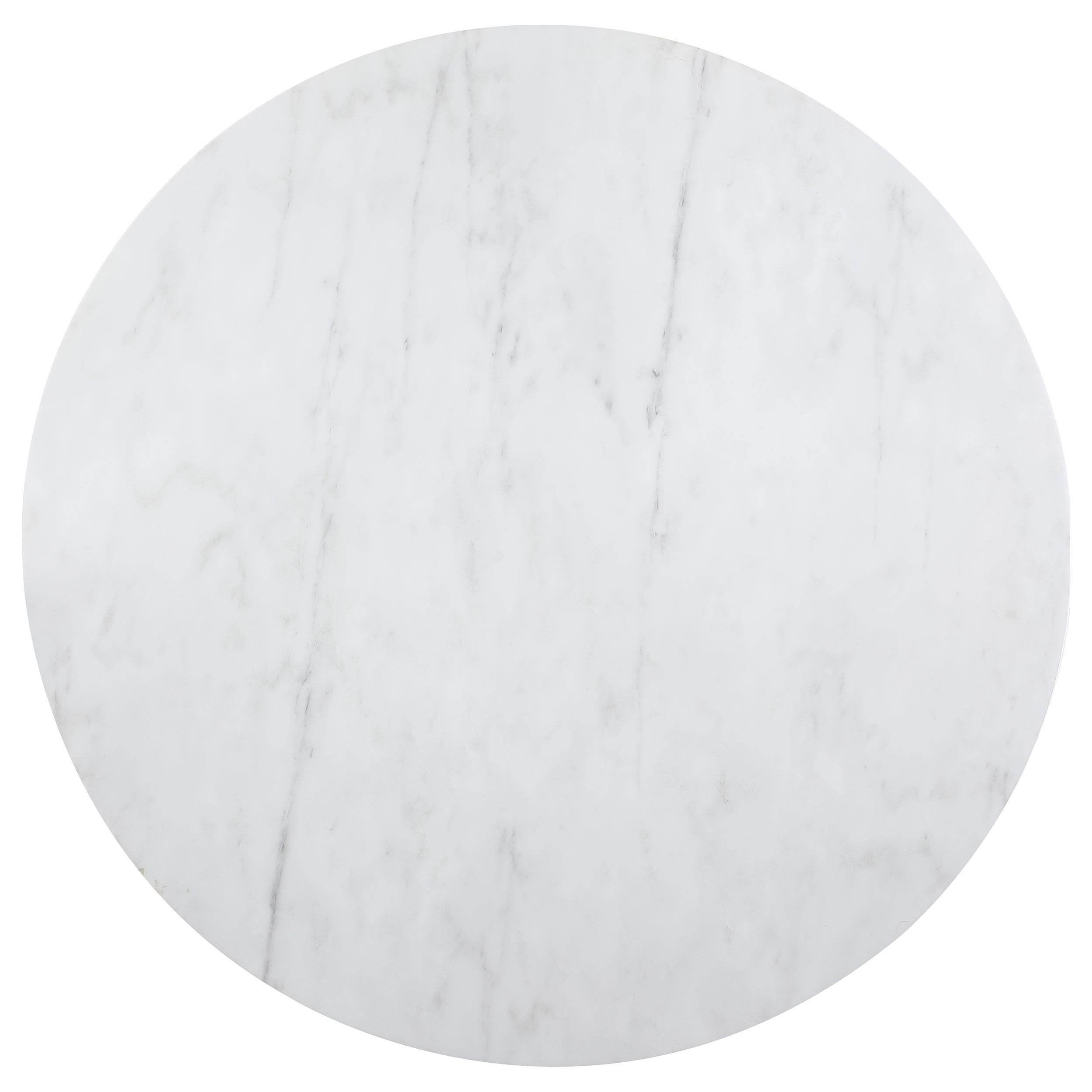 Diamond Modern Furniture COA Round Ambrose Dining Table with Marble Top and Pedestal Base 107600 IMAGE 2
