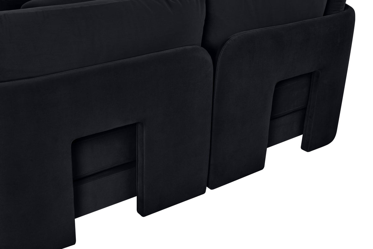 Hammond - Velvet Performance Fabric Upholstered 5 Piece L-Shaped Sectional