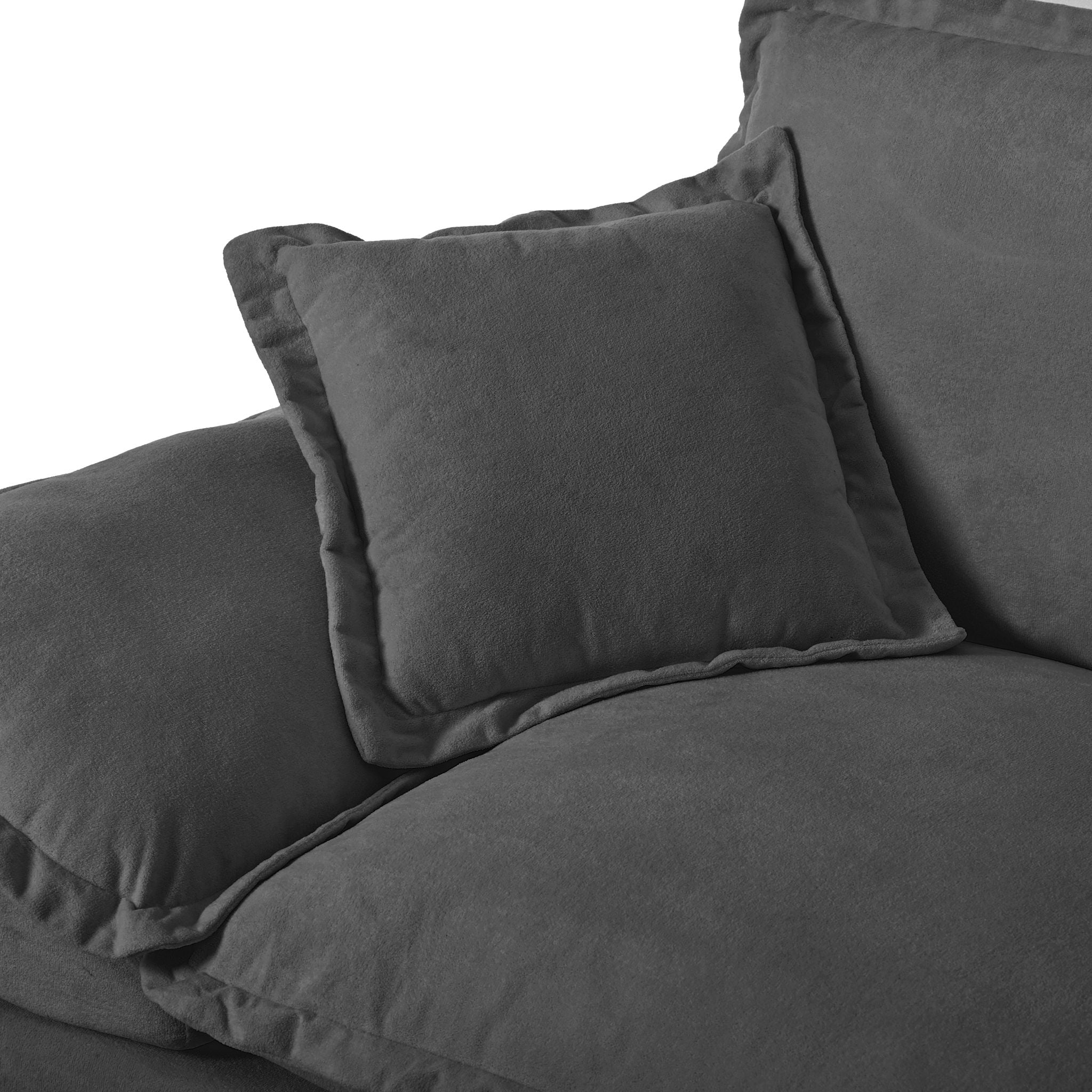2 Seater Modular Loveseat With Curved Armrests