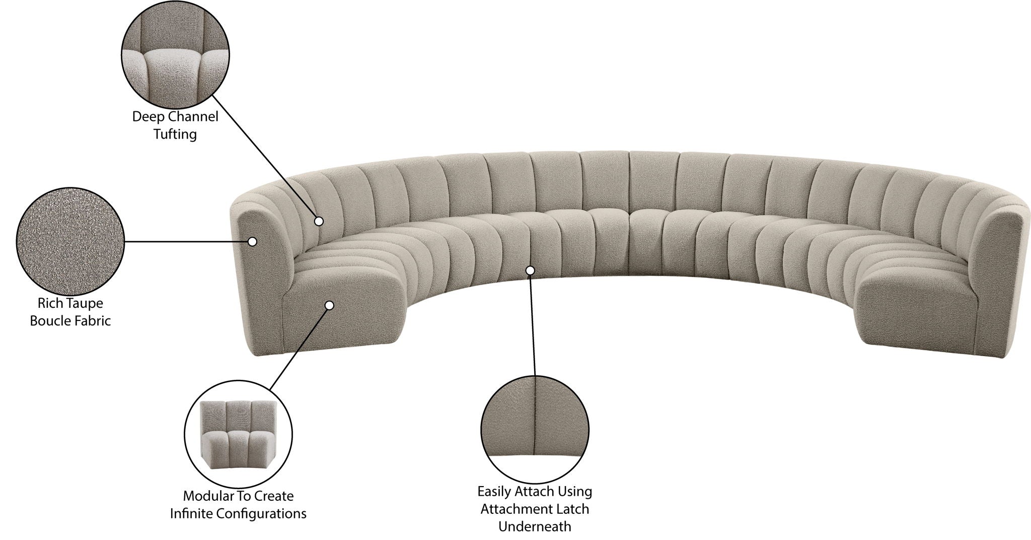 Infinity - 8 Piece Boucle Modular Sectional